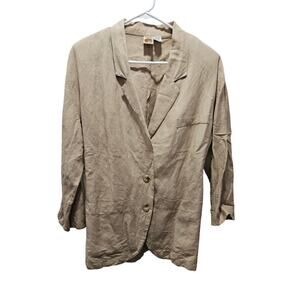 Vintage Red Camel Beige Tan Blazer Jacket Women Sz S Lightweight Spring Summer